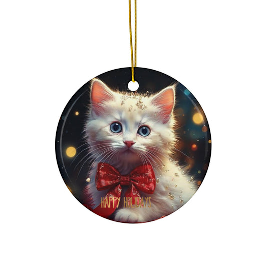 Adorable Kitten Ceramic Ornament, 2-Side Print,