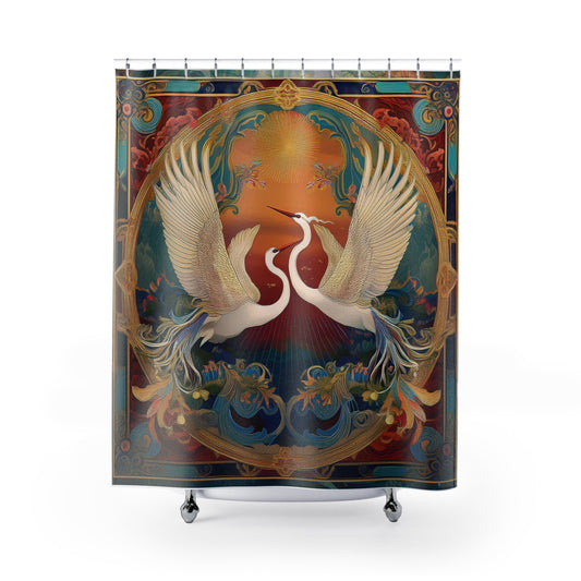 " Two Cranes" Shower Curtains